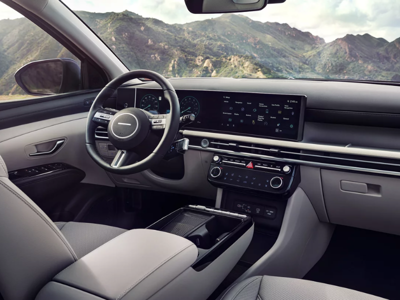 Interior of the Hyundai Tucson showing the 12.3-inch touchscreen